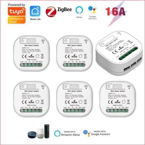 Tuya ZigBee 3.0 Smart Light Switch, Smart Home Automation DIY Module Breaker Support 2 Way Control, Works With Alexa Google Home