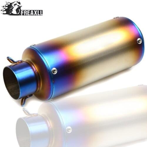 Universal 51MM 61MM Motorcycle Exhaust Pipe With Muffler Moto Bike Pot Escape For honda monkey xadv shadow 600 benelli trk 502