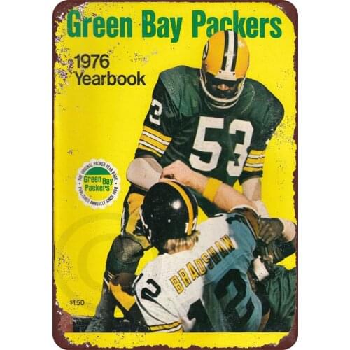 Vintage Retro Collection tin signs-1976 Green Bay Packers Sack Bradshaw-Wall Decoration Poster Home bar Restaurant Cafe Art