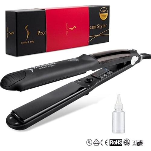 1Pc Professional 50W Salon Styler Ceramic Steam Care Hair Straightener Modeling Tool Hair Styling Volume Straight clip Tool