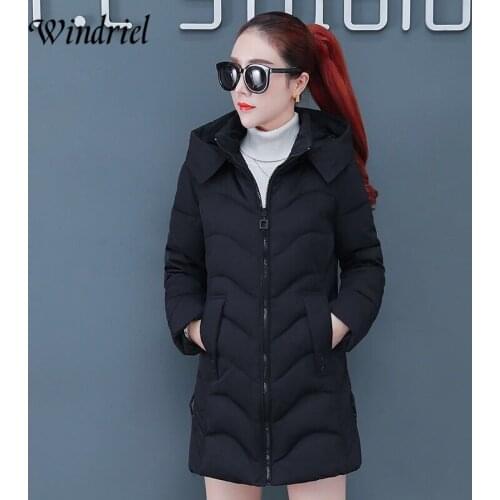 Windriel Long Winter Coat Women Thick Warm Parkas Hooded Snow Wear Solid Clothing Female Jackets Plus Size M-4XL