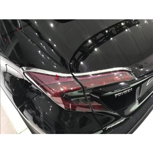 Yimaautotrims Chrome Rear Tail Lights Eyelid Eyebrow Lamp Cover Trim Fit For Toyota C-HR CHR 2016 - 2021 ABS Accessories Kit