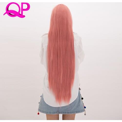 Qp Hair Womens Long Silky Straight Synthetic Hair Wig Cosplay High Temperature Fiber wigs
