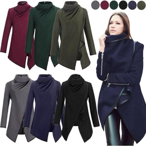 Casaco Feminino 2015 New Fashion Women Asymmetric Trench Women Winter Woolen Overcoat Woolen Coat 5 Colors Free Shipping
