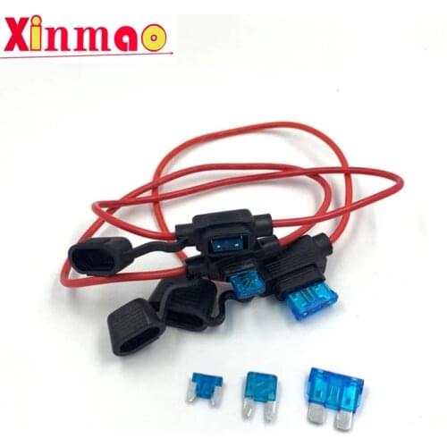 1Set Medium/Mini/Micro Car Waterproof Fuse Box Blade Type In Line Fuse Holder Power Socket 18/16/14/12/10AWG 5A10A20A30A40A50A