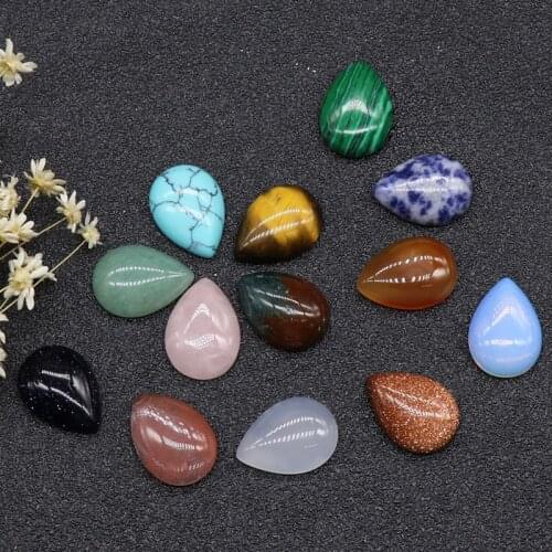 1pc 13x18mm Teardrop Agates Opal No Hole Beads Water Natural Quartz Carnelian Rose Stone Jewelry Accessories DIY Findings Beads