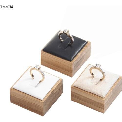 1piece Bamboo Diamond Bague Storage Holder PU Ring Jewelry Display Stand Fashion Ring Clip Anillo Organizer Prop Rack