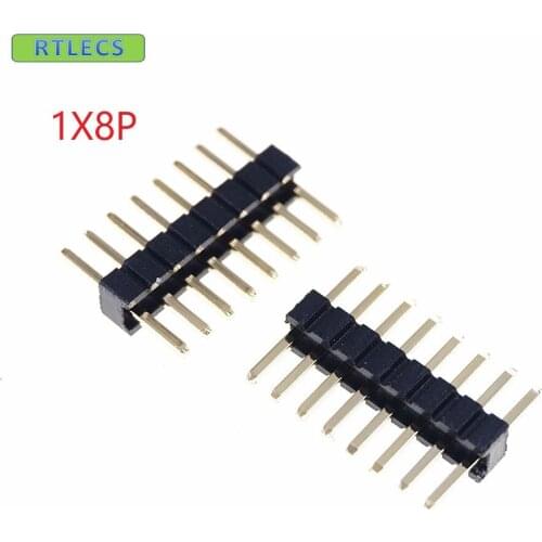 100 pcs 1x8 P 8 Pin 1.27 mm PCB Male Header Single row Straight PCB Through Hole Pin Headers Rohs Lead Free