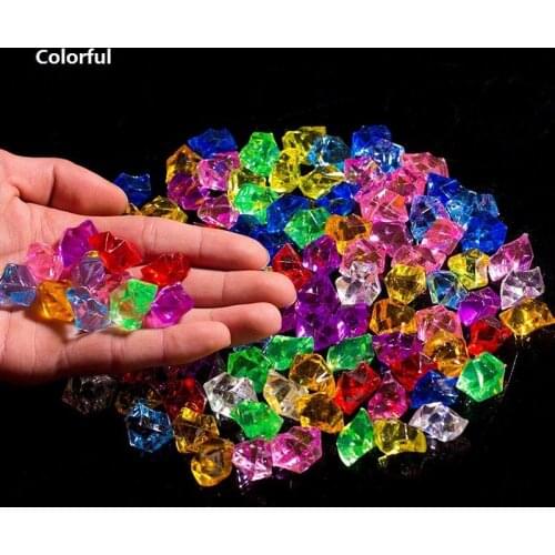 100pcs Artificial Color Rock Acrylic Crystal Stone Plastic Transparent Vase Decorative Stone Fish Tank Home Wedding Decorations