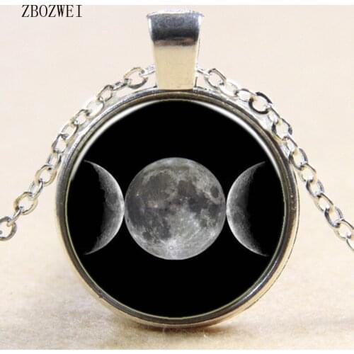 2018/ Hot black moon glass pendant necklace for men and women clothing accessories necklace jewelry