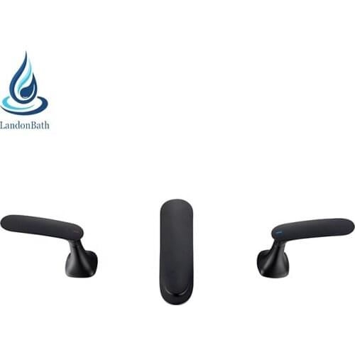 Deck Mounted 3Pcs Bathtub Faucet Set Basin Mixer Tap Bathroom Faucets 4 Color Options Hot And Cold Water