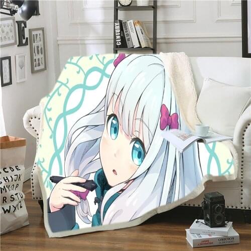 3D New Eromang A Teacher Sherpa Blanket Anime Print Thickened Double Soft Woolen Blanket for Adults and Children