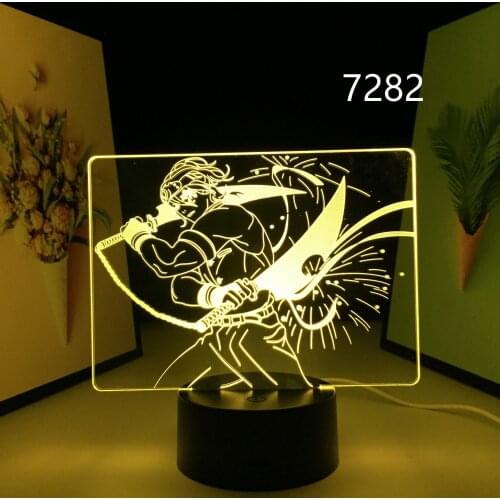 Anime Demon Slayer 3D LED Lamp Uzui Tengen Figure for Bedroom Decoration Night Light Manga Demon Slayer Gift 3D Table Lamp