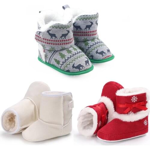Baby Girl Boots Toddlers Shoes Inside Plush Children Snow Booties Kids Winter Walking Footwear First Walker Soft Soled Warm 3-8m