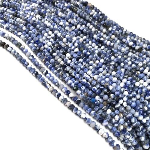 Natural Stone Faceted Round sapphires Small Beads Loose spacer beads for Jewelry Making DIY Necklace Bracelet Accessories