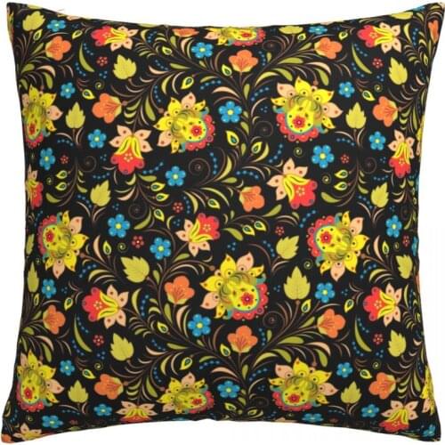 Flower Pillowcase Pattern Printing Polyester Decoration Cushion Cover Bench Flower Sofa Pillow Case 45x45cm