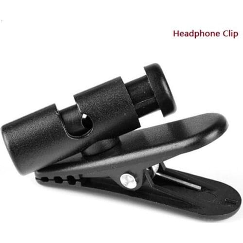 Black Headphone Clip Rotatable 360° Durable Support Mobile Phone Headset Walkie-talkie Headsets MP3 Headphones Support Dropship