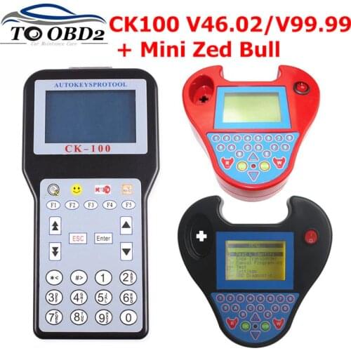 CK100 Key Programmer CK-100 V99.99/46.02/MINI ZED BULL OBD2 Diagnostic Tool Car Fault Reader Auto Code Scanner No Tokens limited