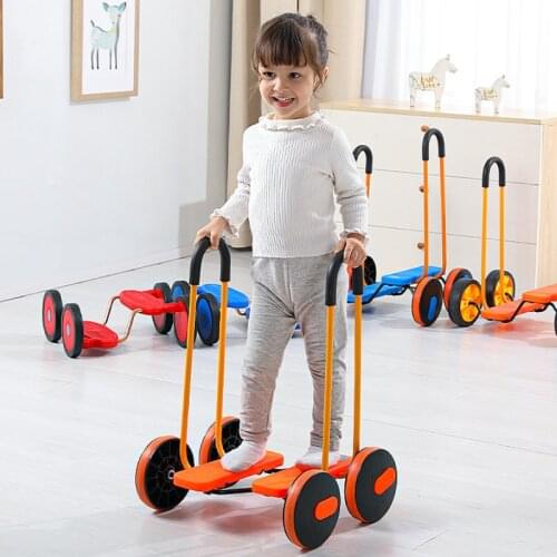Children Scooter Balance Car Kick for Kid Flash Handrail Bicycle Ride on Early Education Toys Training Equipment Outdoor Sports