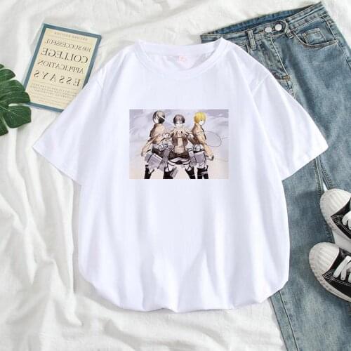 Attack on Titan Printed Aesthetic Graphic T Shirts Plus Size Oversized T Shirt Casual Harajuku Woman Tshirts Female Clothing Top