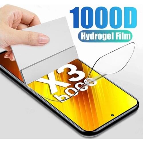 1000D Full Cover Hydrogel Film For Xiaomi Pocophone F1 Poco F3 X3 M3 F2 Mi 10T 9T Redmi Note 10 9 9S 8 Pro Film Screen Protector