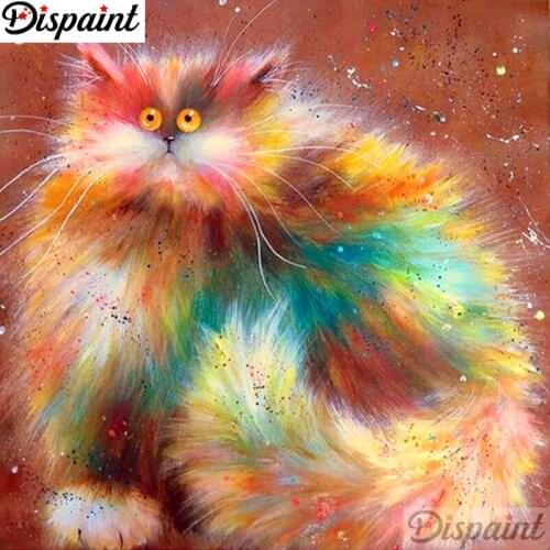 Dispaint Full Square/Round Drill 5D DIY Diamond Painting "Cartoon cat scenery" 3D Embroidery Cross Stitch 5D Home Decor A11651