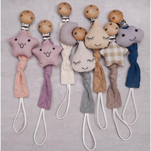 Hot Selling Baby Cotton Pacifier Rope Cartoon Design Fabric Pacifier Chain Suitable For Baby Feeding Nipple Clip