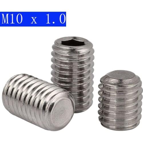 M10 x 1.0mm ( 10mm ) FINE PITCH Grub screws socket SET screws 304 stainless steel DIN 913