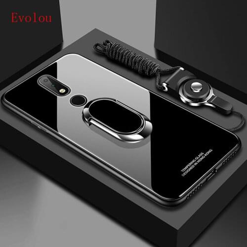 Stand Ring Magnet Cover For Nokia 9 X6 X7 3.1 Plus 7.1 8.1 7 Plus 8 Sirocco Case Hard Tempered Glass Protective Back Case Cover