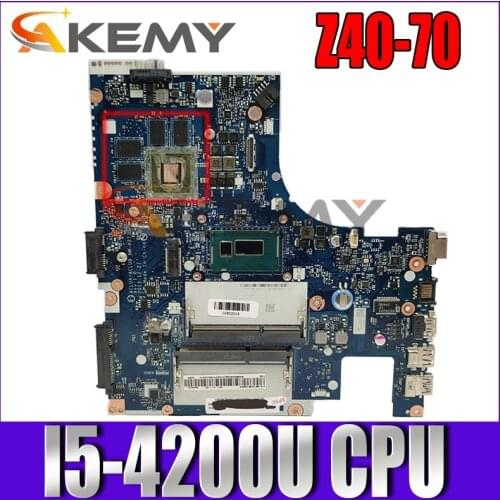 NM-A273 forZ40-70 Laptop Motherboard CPU:I5-4200U Number FRU:SB20F61581 SB20F61557 SB20F61639 SB20F61561 SB20F61549 SB20F61642