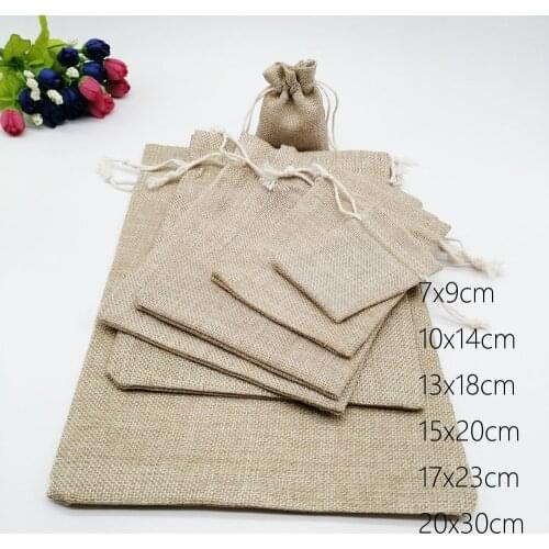 10pcs Jute Bags Gift Drawstring Pouch Gift Box Packaging Bags For Gift Linen Bags Jewelry Display Wedding Sack Burlap Bag Diy