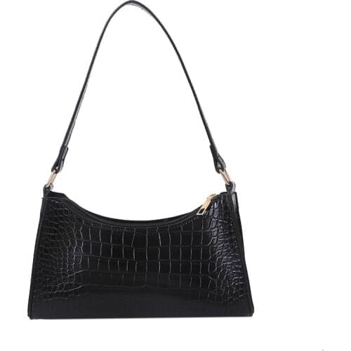 Fashion Alligator Leather Baguette Bag Lady Shoulder Messenger Bags Women Leather Handbags Luxury Brand Crossbody Totes