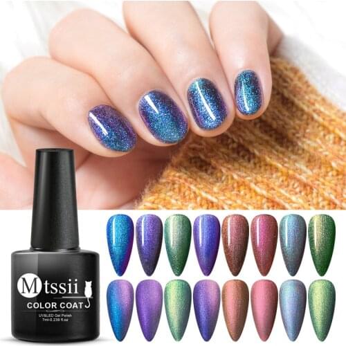 Mtssii Chameleon Nail Polish Magnetic Thermal Glitter 7ml Holographic Chameleon Nail Varnish Nail Art Lacquer Manicure Tips