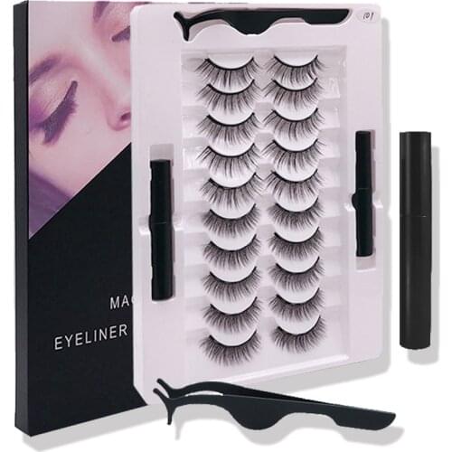 Magnetic Volume Eyelashes Box Package Set Full Strip 5/7/10 Pair Synthetic Natural Cilia False Dramatic Thick Eye Lashes Makeup