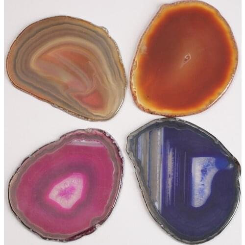Natural Agate Cup Mat Coffee Drink Mat Nail Salon Palette Drawing Board Home Office Desktop Decoration