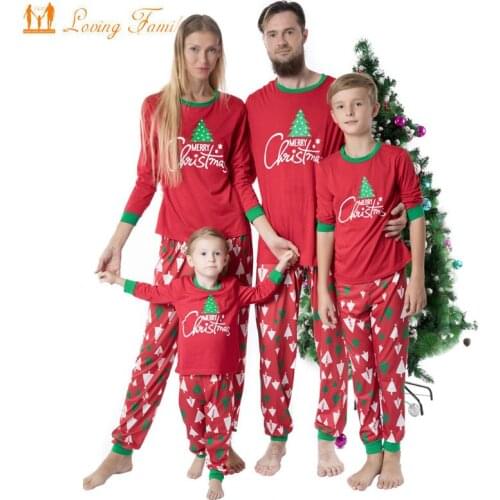 New 2020 Merry Christmas Family Matching Outfits Men Women Sleepwear Family Pajama Sets Mother Daughter Father Son Pyjamas Set