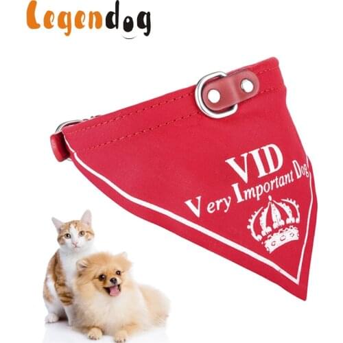 Pet Bandana Collar Adjustable Artificial Leather Dog Scarf Printed Cat Collar Pet Costume Kitten Puppy Bandana Dog Accessories