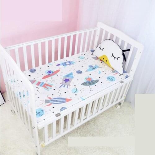 Baby Fitted Sheet For Newborns Cotton Soft Cartoons Crib Bed Sheet For Children Mattress Cover Protector Support Multiple Sizes