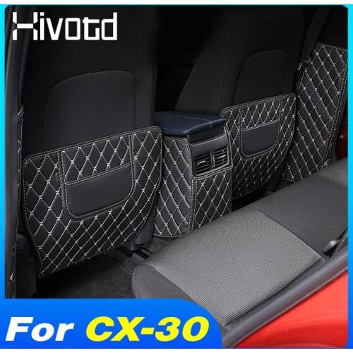 Hivotd Seat Back Anti Kick Mat Anti-Dirty Pad Interior Protection Cover Auto Accessories Car Styling For Mazda CX-30 CX30 2021