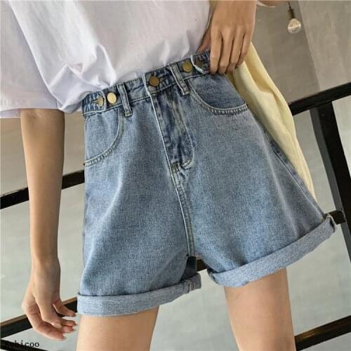 Streetwear High Waist Wide Leg Denim Shorts For Women New Jean Shorts Women Summer Korean Style Women Loose Short Shorts