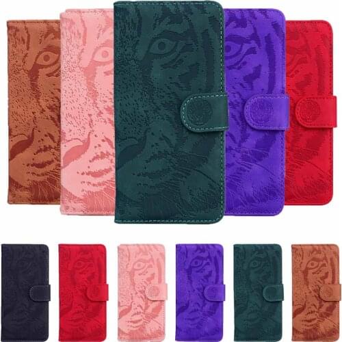 Tiger Embossed Phone Cases On For Huawei P Smart 2019 P40 Pro P30 Lite P Smart Z P20 Y5P Y6P Flip Leather Card Slot Wallet Cover