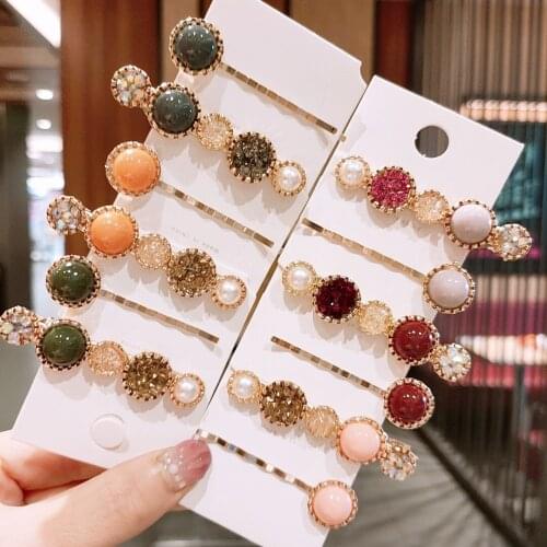 MueRaa Rhinestone Korean Style Women Girls Hair Clips Hairpins Hair Accessories Korean Style Fashion Woman Elegant Headwear