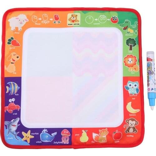 Animals Magic Water Drawing Cloth Board with Graffiti Painting Pen Water Painting Mat Kids Educational Painting Drawing Toy