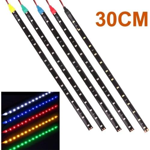 1/2PCS 30CM 15 SMD Car LED Strip Light Car Decor Interior Decorative Atmosphere Lamps Exterior Modification DIY Ambient Light