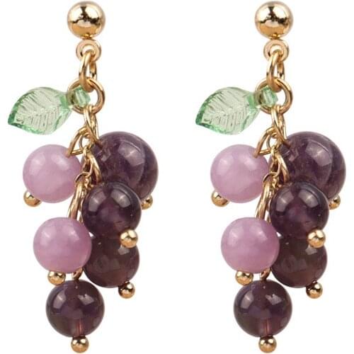 10 pair/lot fashion women jewelry accessories plastic beads grape earrings for women