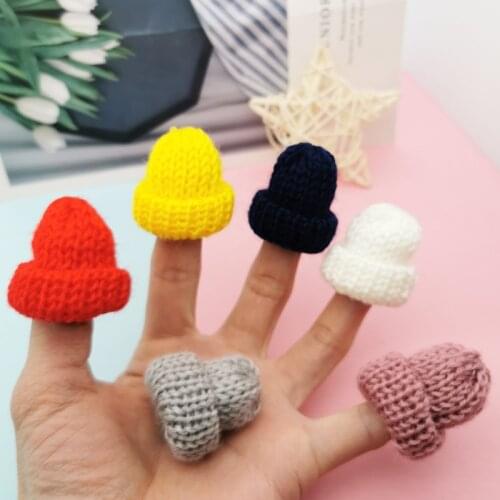 10pcs Creative Handmade Knitted Wool Hat Charms Pendants Mini Hats Earring Dangle For Jewelry Necklace Making Pen Doll Decor Cap