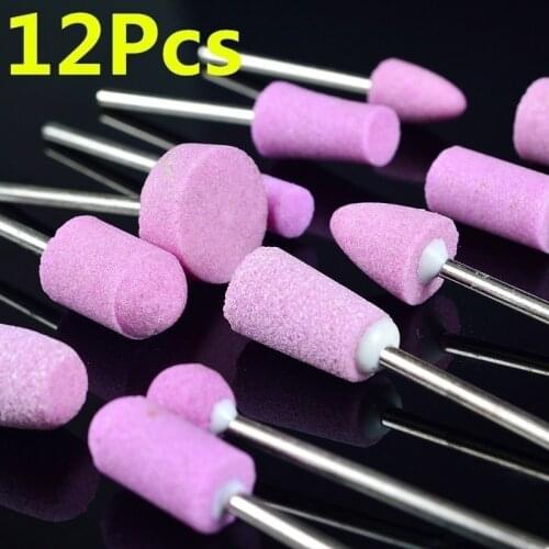 12 Pieces of Polishing Tools for Ceramic Electric Drill Cuticle Drill Bit Nail Tools Nail Drill Bits Set