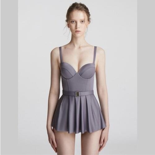 2021 One Piece Swimsuit Monokini Women Full Bikini Woman Push Up Swimwear with Skirt Summer Swimdress Beachwear Bathing Suit