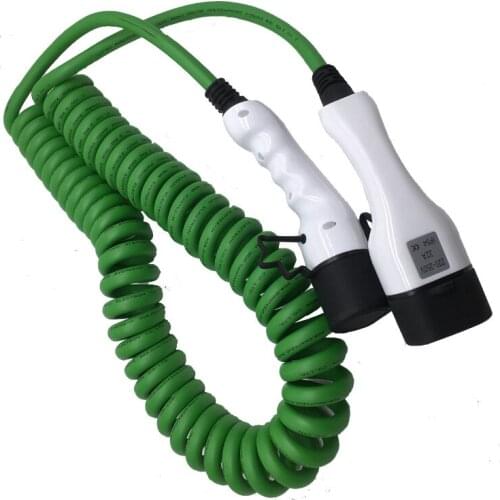 32a one phase ev cable type 2 to type 2 spring wire EV charger for electric vehicle iec 62196 32a evse kit