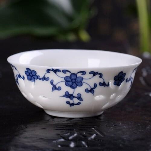 6pcs Hollow Ceramic tea cup porcelain teacup Kungfu tea set Handmade painted drawn Small tea bowl for Ceremony home decration